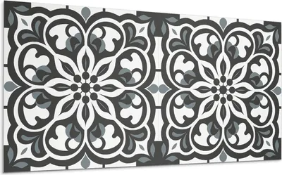 Produktbild von Blumenmuster Mit Ornamenten – Selbstklebende Fliesen – Wandverkleidung – Wandpaneel – PVC Fliesen – Vinylflisen – PCV Flisen – Selbstklebend – Wanddeko – 120 x 60 cm