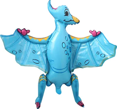 Obrázek produktu pro Folienballon 3D Dinosaurier mit beweglichen Beinen, 14 Blau ca. 80 x 55 cm