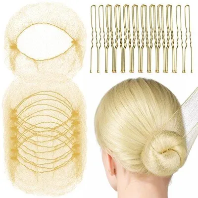 Immagine prodotto di Reti per capelli elastiche da balletto, 50 cm, 50 pezzi, dorate