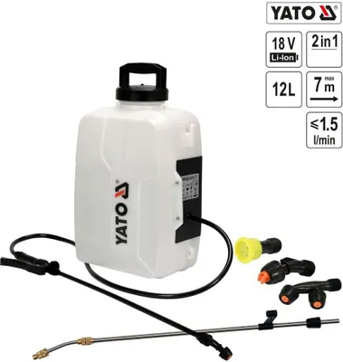Produktbild von Akku Drucksprüher Rückensprühgerät 12L Pflanzensprüher Gartenbewässerung Schädlingsbekämpfung, Akku 18V LI-ION, Ladegerät, Auswahl:Akku 18V LI-ION YT-828461
