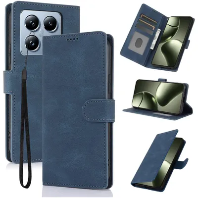 Produktbild von Mobigear Geldbörsen-Handyhülle für Xiaomi 14T Pro – Klapphülle – Blau