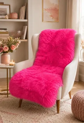 Produktbild von Lammfell Sesselauflage 160 x 50 cm Pink -