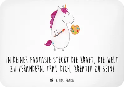 Produktbild von Mr. & Mrs. Panda Kühlschrankmagnet Die Freude an der Kreativität entdecken - Weiß - Geschenk, Trost, whiteboardmagnet, Schöpferkraft, magnet, haftmagnet, Zuversicht