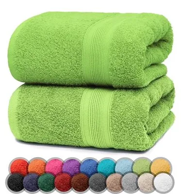 Produktbild von DUSCHTÜCHER 70x140cm NatureMark 2er Pack Dusch-Handtuch Apfel grün Baumwolle