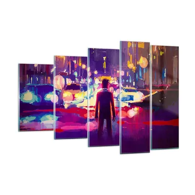 Produktbild von Bilder auf glas - futuristisch Grafik Stadt Beleuchtung - 150x100cm - Glasbilder - Wandbilder - Kunstdruck - Wanddekoration aus Glas - Glas Bilder - Wandbild auf Glas - GEG150x100-3189