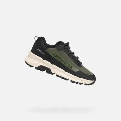 Zdjęcie produktu dla Buty sportowe Geox Flexyper Plus w kolorze khaki dla chłopców, rozmiar 28