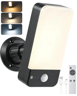 LED-Außenlampe mit Bewegungsmelder, 10.000 mAh, IP65, schwarz