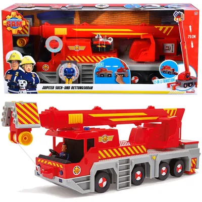 Produktbild von SIMBA Feuerwehrmann Sam Jupiter Rettungskran 50cm Kranwagen Fahrzeug