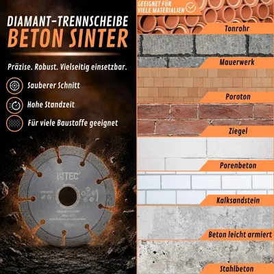 Produktbild von Diamanttrennscheibe Beton Sinter Ø 178 mm Bohrung 22,22 mm