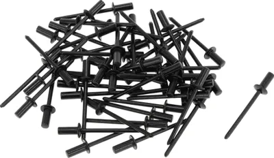 Produktbild von 50 Stück Kuppelkopf geschlossene Dichtnieten 4mm Griffdurchmesser 12mm Grifflänge 8mm Flanschdurchmesser Reparaturwerkzeug Sortiment Kit Aluminiumlegierung Eisen Schwarz