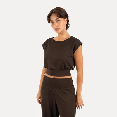 Image de Smilodox - T-shirt court pour femmes, modèle Jorina - Haut sans manches, coupe ample