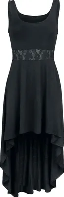 Produktbild von Black Premium by EMP Damen schwarzes Vokuhila Kleid mit Spitze 3XL