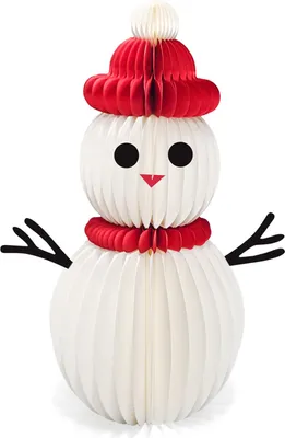 Produktbild von Schneemann-Ornamente aus Papier in Wabenform, 3D-Weihnachts-Schneemann-Tafelaufsatz für den Winter, Tischaufsatz, Heimdekoration