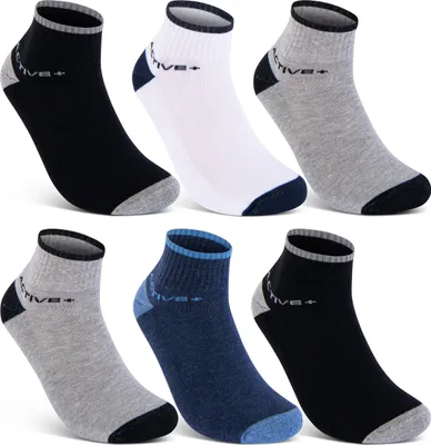 Produktbild von 6 oder 12 Paar SPORT Sneaker Socken Damen & Herren mit verstärkter Frotteesohle Sportsocken Baumwolle 16210 - 6er Farbmix 39-42