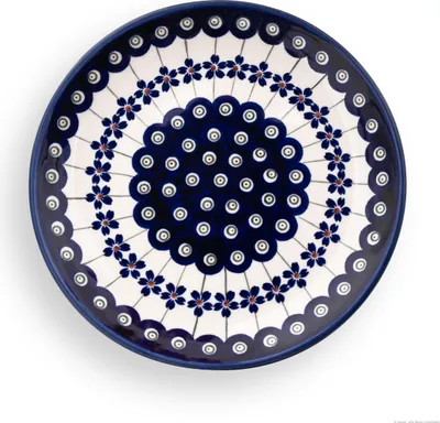 Produktbild von Original Bunzlauer Keramik Teller Ø19,5 cm Frühstücksteller Speiseteller Essteller Kuchenteller flach im Design 166a
