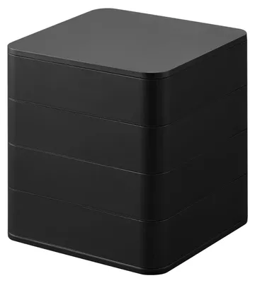 Image de Yamazaki, boîte de rangement à bijoux, 4 niveaux, design minimaliste, noire