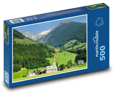 Produktbild von Puzzle 500 Kirche im Bergdorf - martinpuzzle