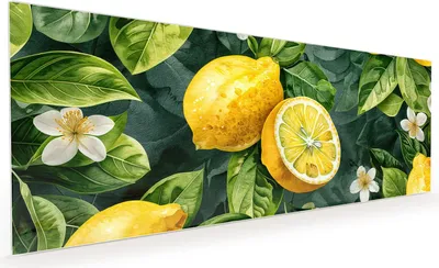 Produktbild von Küchenrückwand Spritzschutz Glas mit Motiv Zitronenmuster 40 x 40 cm