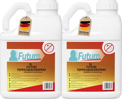 Produktbild von FUTUM 2x5L Teppichkäferspray, biozidfreies Käfer Spray, Insektenabwehr, gegen Käfer, Anti Insekten, Insekten Vernichter, Insektenschutz