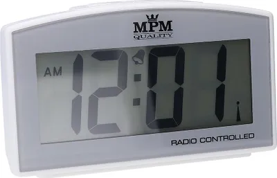 Obrázek produktu pro MPM-Quality – Digitální budík plastový, bílá, 11,6×6,9×3,8 cm