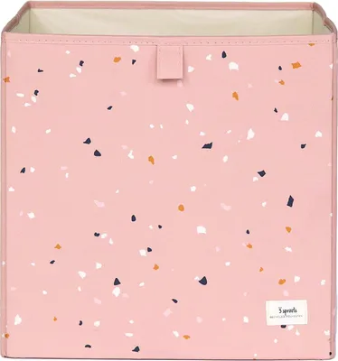 Image de 3 Sprouts 812895002355, Boîte de rangement, Rose, Carrée, Polyester, Motifs, Pour intérieur