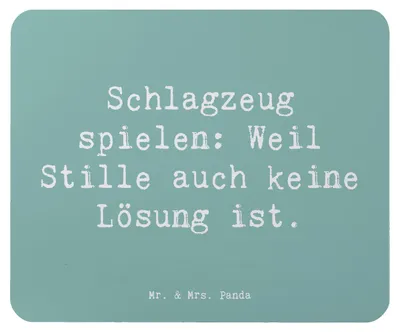 Produktbild von Mr. & Mrs. Panda Mousepad Spruch Schlagzeug Magie - Meeresbrise - Geschenk, Mauspad, laptop, Musik, Mouse Pad, pc, Instrument, Musiker, Beats, Schlagzeuger, Lernen