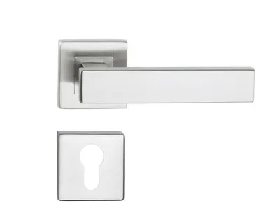 Produktbild von Türgriff ONYX Edelstahl SINGLE + ROSETTE PZ Türbeschlag Drückergarnitur