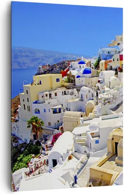 Produktbild von Bild auf Leinwand - Leinwandbild - Einteilig - Griechenland insel tourismus santorini - 80x120cm - Wand Bild - Wandbilder - Leinwanddruck - Wanddekoration - Leinwand bilder - Wandbild - PA80x120-2651