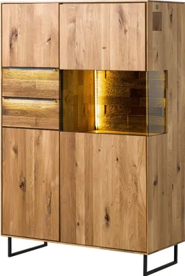 Produktbild von MASSIVMOEBEL24 Highboard Wildeiche 94x43x144 natur geölt WIEN #225
