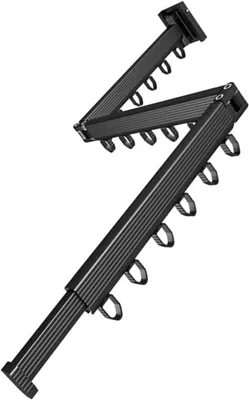 Produktbild von Faltbarer Wäscheständer aus Zinklegierung mit Wandmontage Starker und Platzsparender Wäscheständer für Schlafzimmer und Wohnzimmer Einfaches Design