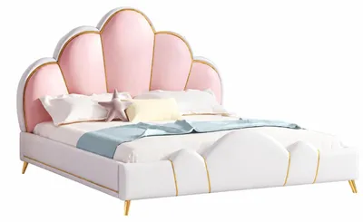 Produktbild von Rosa Kinderbett aus Leder Königinnenbett für Mädchen Kindermöbel