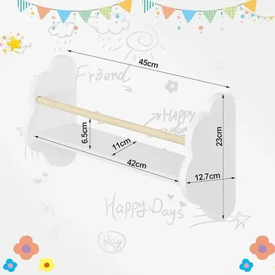 Image de Étagères murales pour enfants - Bibliothèque pour chambre d'enfant - Lot de 3 - Bois - 45 x 23 x 12,7 cm - Blanc - À assembler soi-même