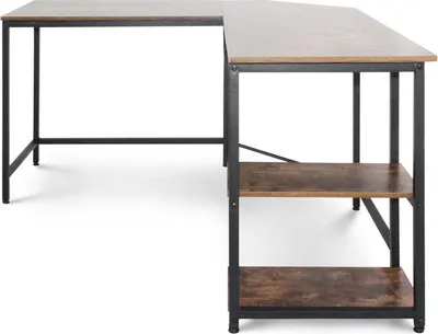 Obrázek produktu pro MIADOMODO Psací stůl 138 x 138 x 76 cm, hnědá/černá