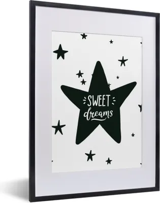Produktbild von MuchoWow® MuchoWow® Gerahmtes Poster Zitat - Sterne - Kind - Jungen - Mädchen - Baby 30x40 cm - Poster mit zchwarzem Bilderrahmen - Wandposter Schlafzimmer
