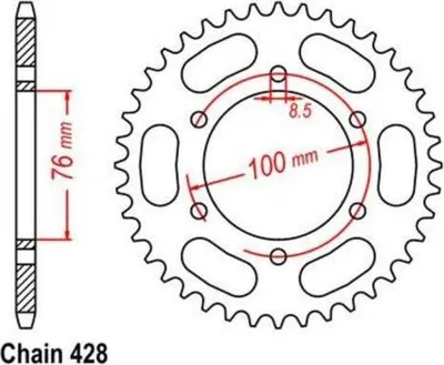 Immagine prodotto di Pignone 48T passo 428 per YAMAHA MT 125 YZF-R 125 Pignone posteriore