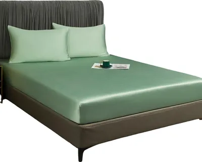 Obrázek produktu pro Prostěradlo 90x180x30 cm Hladké prodyšné elegantní zelené