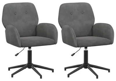 Immagine prodotto di vidaXL Sedie girevoli, 2 pezzi, 54 x 55 x 90 cm, grigio scuro, velluto (V)