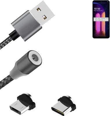 Produktbild von K-S-Trade Hochwertiges Magnet-Lade-kabel Sync-Kabel Daten-Kabel für LG Electronics V60 ThinQ mit USB-Typ-C-Anschluss und Micro-USB-Anschluss 2A bis