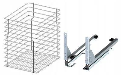 Produktbild von Rejs Cargo Wäschekorb 300mm Unterbau Selbsteinzug Chrom