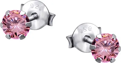 Produktbild von SilberDream Ohrstecker für Damen 925 Silber rosa Zirkonia Ohrringe 3mm SDO8503A