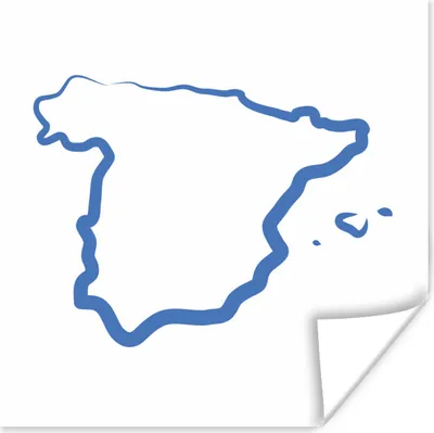 Produktbild von MuchoWow® Poster Illustration der Konturen von Spanien 50x50 cm - Wohnzimmerdekoration