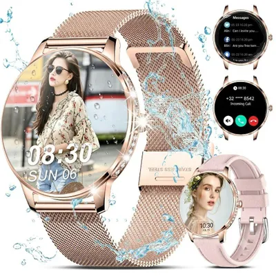 Produktbild von Smartwatch mit Telefonfunktion für Damen & Herren, 1,19 Zoll, Anrufe, Schrittzähler, Puls, Blutdruck, Schlafmonitor, IP68, iOS Android