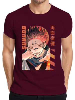 Obrázek produktu pro Sukuna Jujutsu Kaisen Ryomen Demon Flame Manga Anime Aesthetics Pánské tričko, vínová, L
