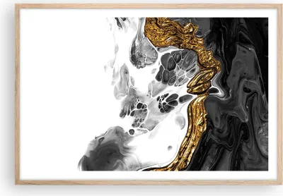 Produktbild von Gerahmtes Poster - Rahmen in heller Eiche - Abstraktion verschüttet Kontrast - 91,5x61 cm - Wand Bild - Wanddeko - Wandbilder - Kunstposter - Wandposter - Bilderrahmen - Bilder - P2NAA91x61-4498