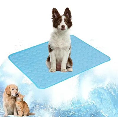 Obrázok produktu pre Chladiaca podložka pre domáce zvieratá, 60 x 52 cm, pre psov a mačky, modrá, veľkosť M