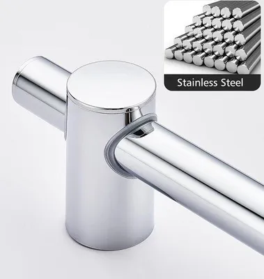 Immagine prodotto di Braccio doccia in acciaio inossidabile da 68 cm, color argento, orientabile a 360°, regolabile