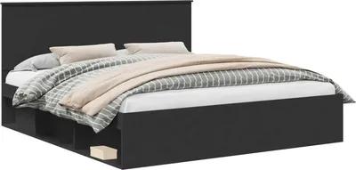 Obrázok produktu pre vidaXL Rám postele čierny 200 x 200 cm z masívneho borovicového dreva