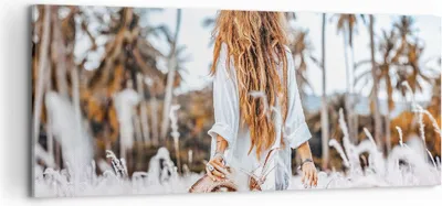 Produktbild von Bild auf Leinwand - Leinwandbild - Einteilig - Wiese Frau Gras - 120x50cm - Wand Bild - Wanddeko - Wandbilder - Leinwanddruck - Bilder - Wanddekoration - Leinwand bilder - Wandbild - AB120x50-5115