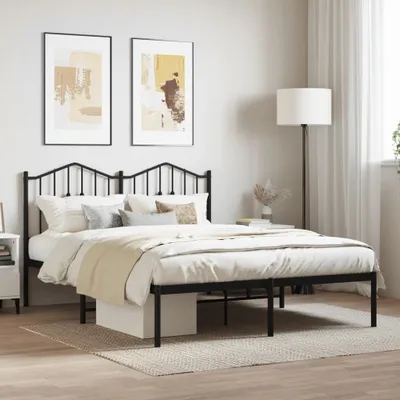 Immagine prodotto di Maison Exclusive - Letto con testiera in metallo nero 150x200 cm