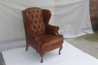 Productafbeelding van Chesterfield leren fauteuil, orenfauteuil, vintage fauteuil, clubsessel, directeursfauteuil, orenfauteuil